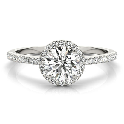 14K White Gold Halo Ring With 0.94 TCW Diamond (I1, H-I)