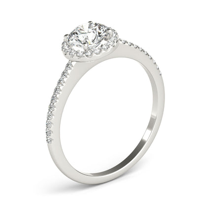 14K White Gold Halo Ring With 0.94 TCW Diamond (I1, H-I)