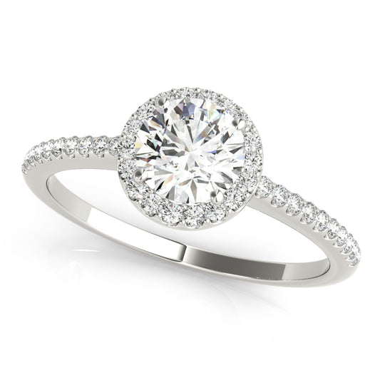 14K White Gold Halo Ring With 0.94 TCW Diamond (I1, H-I)