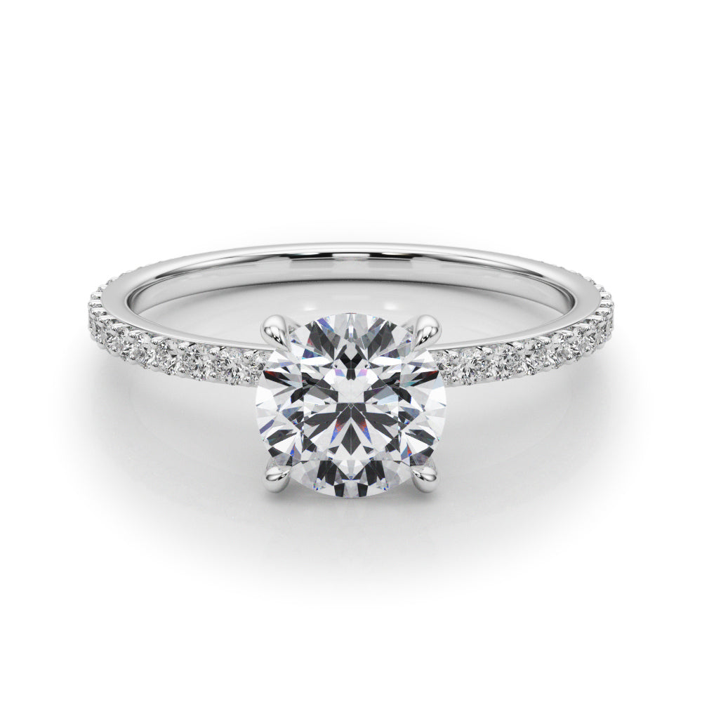 14K White Gold Hidden Halo Engagement Ring With 1.31 TCW Diamond (I1, H-I)