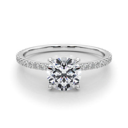 14K White Gold Hidden Halo Engagement Ring With 1.31 TCW Diamond (I1, H-I)