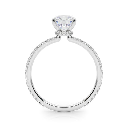 14K White Gold Hidden Halo Engagement Ring With 1.31 TCW Diamond (I1, H-I)