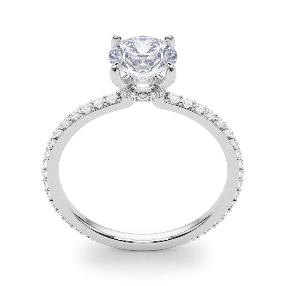 14K White Gold Hidden Halo Engagement Ring With 1.31 TCW Diamond (I1, H-I)