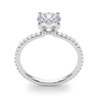 14K White Gold Hidden Halo Engagement Ring With 1.31 TCW Diamond (I1, H-I)