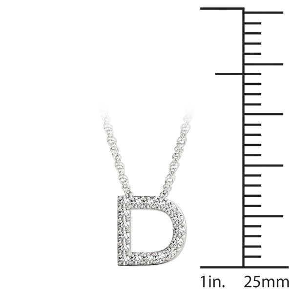 14K White Gold 1/10 Cttw E Initial With 0.08 TCW Diamond (I3 H-J)