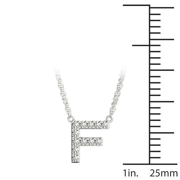 14K White Gold 1/20 Cttw F Initial With 0.06 TCW Diamond (I3 H-J)