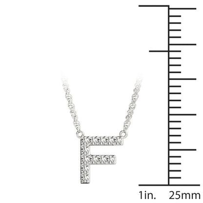 14K White Gold 1/20 Cttw F Initial With 0.06 TCW Diamond (I3 H-J)