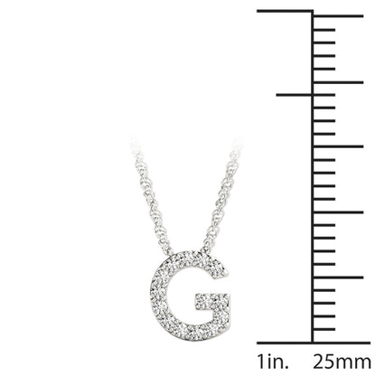 14K White Gold 1/15 Cttw G Initial With 0.07 TCW Diamond (I3 H-J)