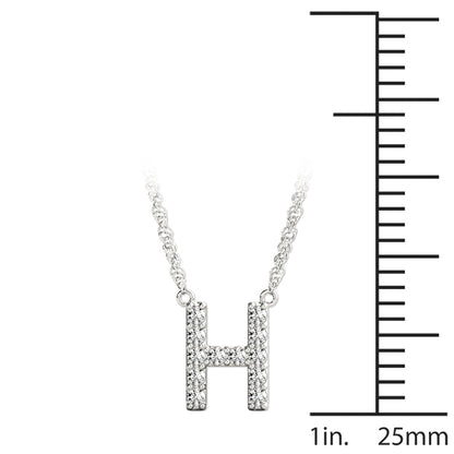 14K White Gold 1/20 Cttw H Initial With 0.06 TCW Diamond (I3 H-J)