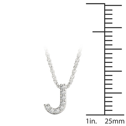 14K White Gold 1/20 Cttw J Initial With 0.04 TCW Diamond (I3 H-J)