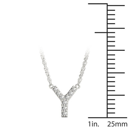 14K White Gold 1/20 Cttw Y Initial With 0.04 TCW Diamond (I3 H-J)