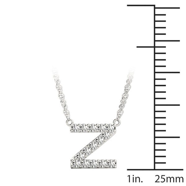 14K White Gold 1/10 Cttw M Initial With 0.07 TCW Diamond (I3 H-J)