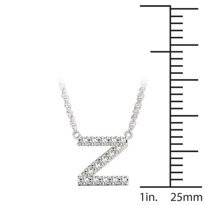 14K White Gold 1/10 Cttw M Initial With 0.07 TCW Diamond (I3 H-J)