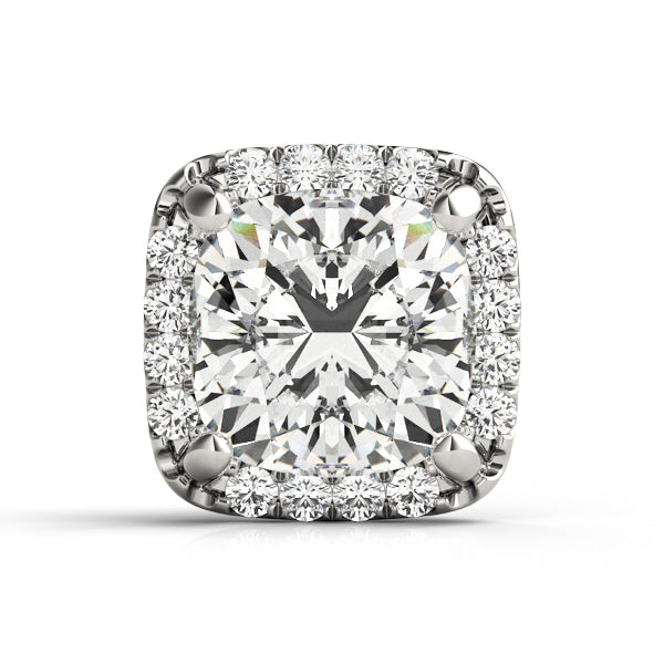 14K White Gold Cushion Halo Head With 1.09 TCW Diamond (SI1-SI2, G-H)
