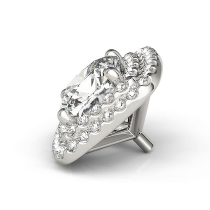 14K White Gold Cushion Double Halo Head With 0.74 TCW Diamond (SI1-SI2, G-H)
