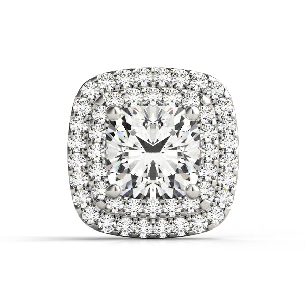 14K White Gold Cushion Double Halo Head With 0.74 TCW Diamond (SI1-SI2, G-H)