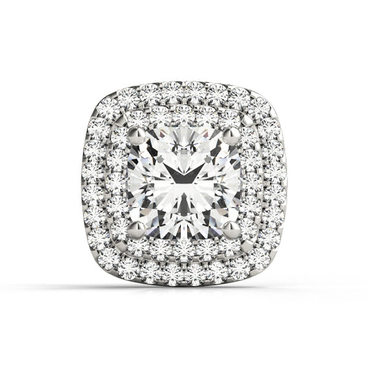 14K White Gold Cushion Double Halo Head With 0.74 TCW Diamond (SI1-SI2, G-H)