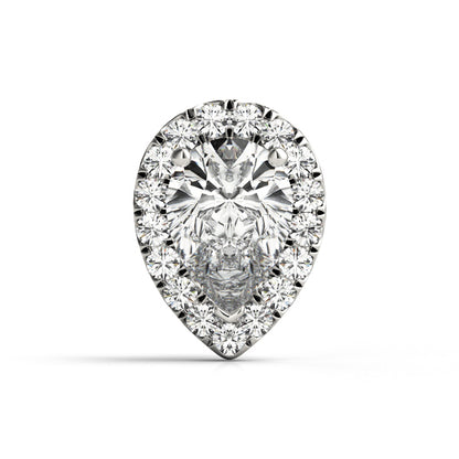 14K White Gold Hidden Halo Pear Shape With 0.49 TCW Diamond (SI1-SI2, G-H)