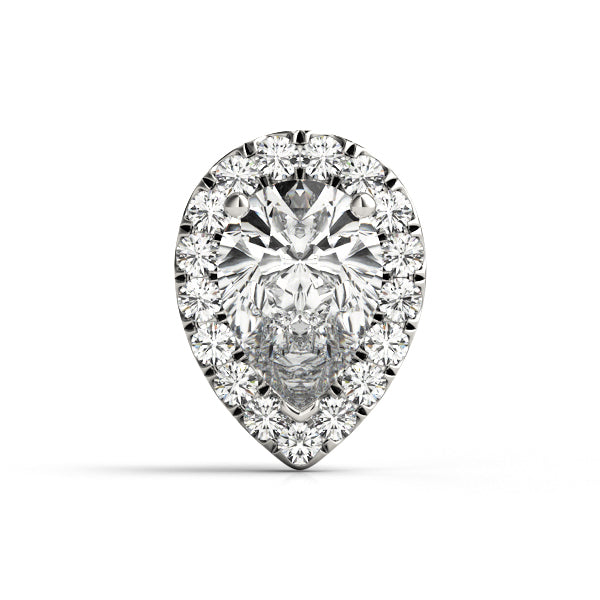 14K White Gold Hidden Halo Pear Shape With 2.13 TCW Diamond (SI1-SI2, G-H)