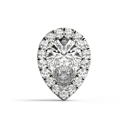 14K White Gold Hidden Halo Pear Shape With 2.13 TCW Diamond (SI1-SI2, G-H)