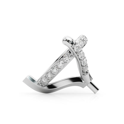 14K White Gold Hidden Halo Pear Center With 0.13 TCW Diamond (SI1-SI2, G-H)