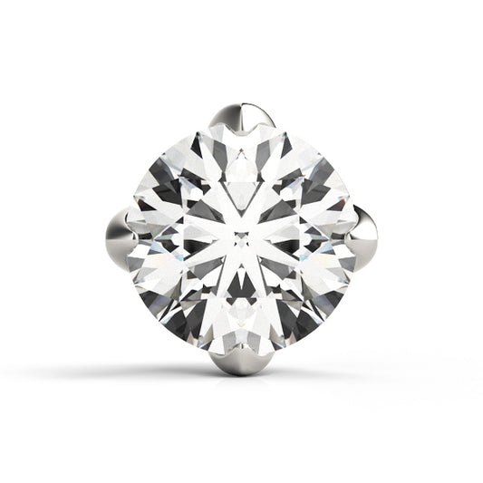 14K White Gold Round Petal Head With 1.88 TCW Diamond (SI1-SI2, G-H)