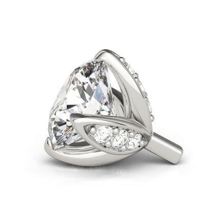 14K White Gold Round Petal Head With 0.82 TCW Diamond (SI1-SI2, G-H)