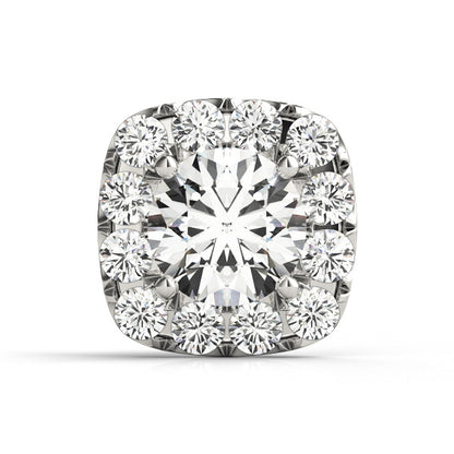 14K White Gold Round Center; Cushion Halo With 3.14 TCW Diamond (SI1-SI2, G-H)