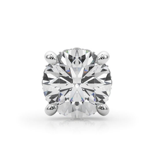 14K White Gold Hidden Halo Round Head With 2.09 TCW Diamond (SI1-SI2, G-H)