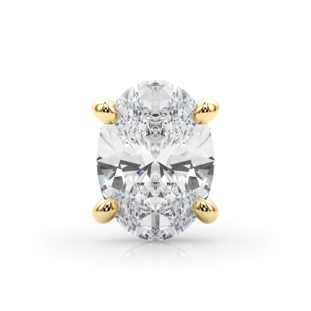 14K Yellow Gold Hidden Halo Oval Head With 0.09 TCW Diamond (SI1-SI2, G-H)