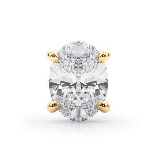 14K Yellow Gold Hidden Halo Oval Head With 0.09 TCW Diamond (SI1-SI2, G-H)