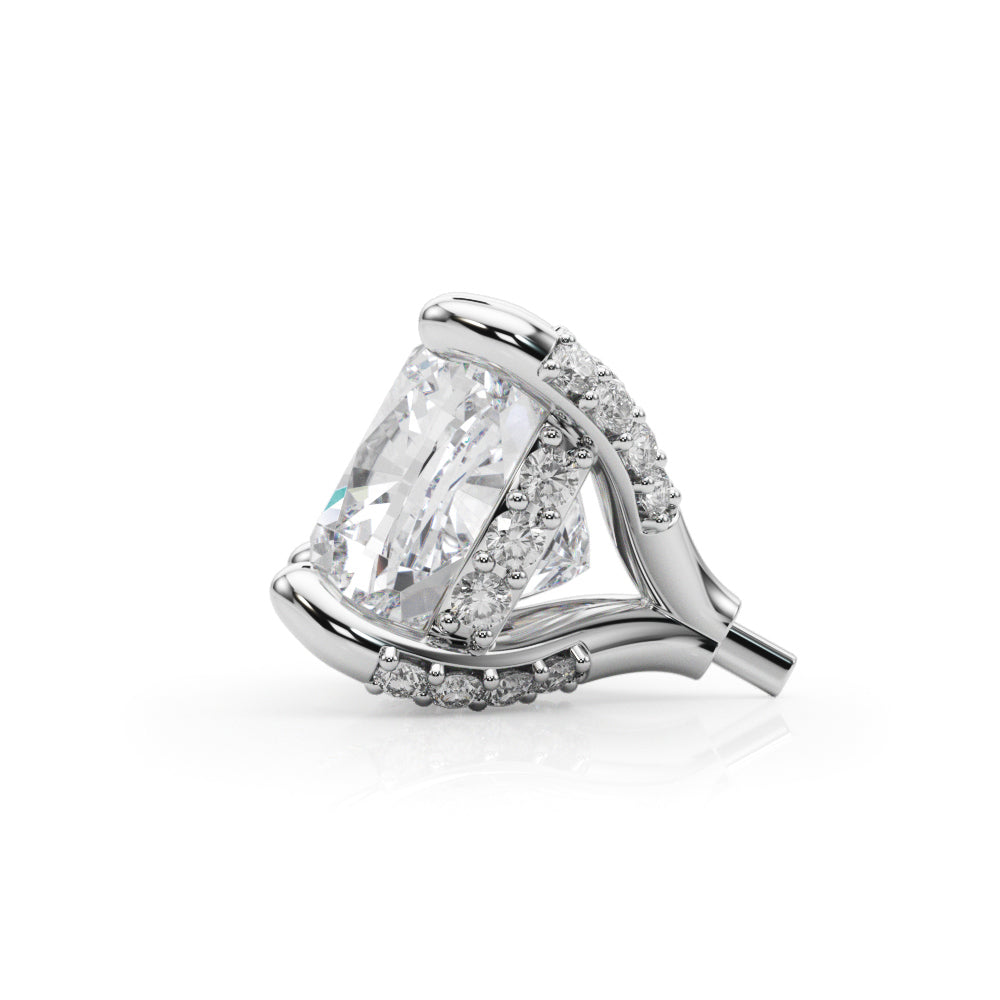 14K White Gold Hidden Halo Cushion Center With 0.77 TCW Diamond (SI1-SI2, G-H)