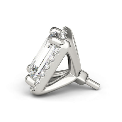 14K White Gold Emerald Cut Halo With 1.09 TCW Diamond (SI1-SI2, G-H)