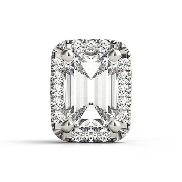 14K White Gold Emerald Cut Halo With 1.09 TCW Diamond (SI1-SI2, G-H)