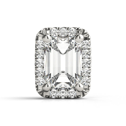14K White Gold Emerald Cut Halo With 1.09 TCW Diamond (SI1-SI2, G-H)