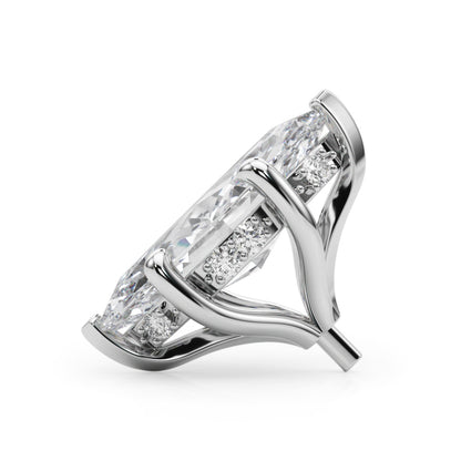 14K White Gold Hidden Halo Head Marquise With 0.05 TCW Diamond (SI1-SI2, G-H)