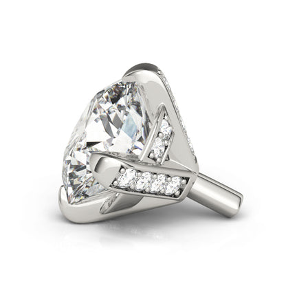 14K White Gold Round Pave Head With 2.11 TCW Diamond (SI1-SI2, G-H)