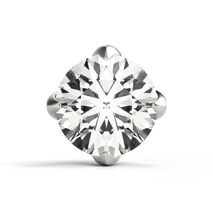 14K White Gold Round Petal Head With 1.36 TCW Diamond (SI1-SI2, G-H)