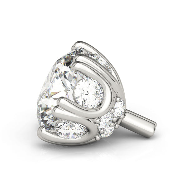 14K White Gold Round Designer Head With 0.96 TCW Diamond (SI1-SI2, G-H)