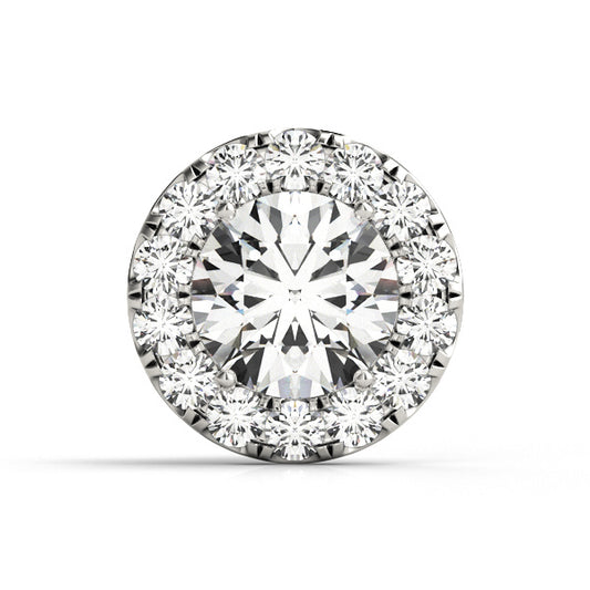 14K White Gold Round Halo With 0.45 TCW Diamond (SI1-SI2, G-H)