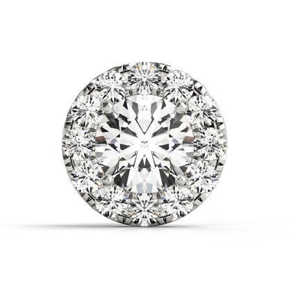 14K White Gold Round Halo With 0.65 TCW Diamond (I1, H-I)