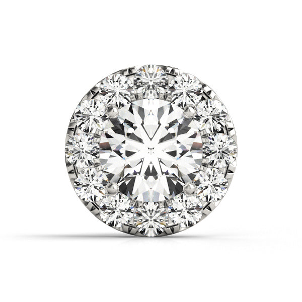 14K White Gold Round Halo Ring Head With 3.06 TCW Diamond (SI1-SI2, G-H)