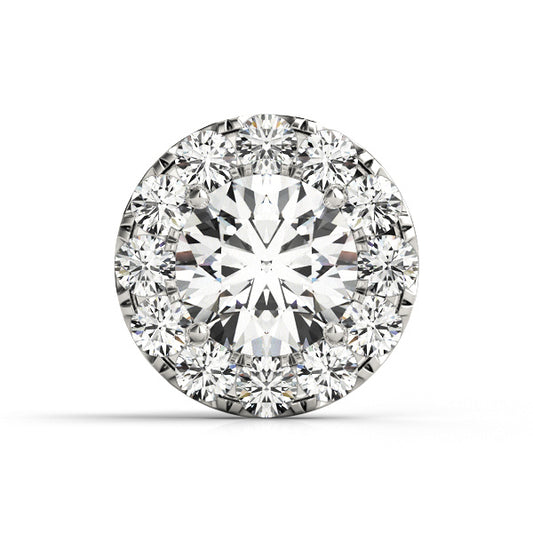 14K White Gold Round Halo Ring Head With 3.06 TCW Diamond (SI1-SI2, G-H)