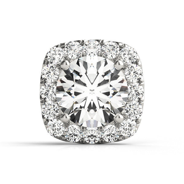 14K White Gold Round Cushion Halo Ring Head With 1.32 TCW Diamond (SI1-SI2, G-H)