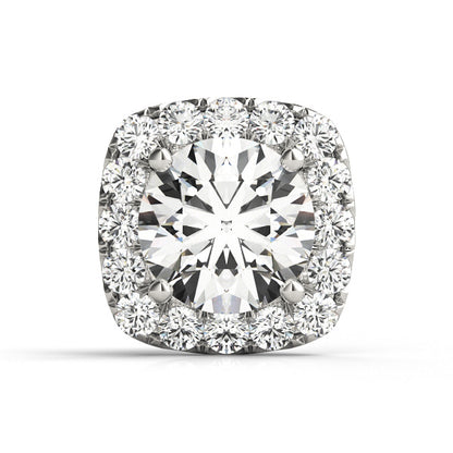 14K White Gold Round Cushion Halo Ring Head With 1.32 TCW Diamond (SI1-SI2, G-H)