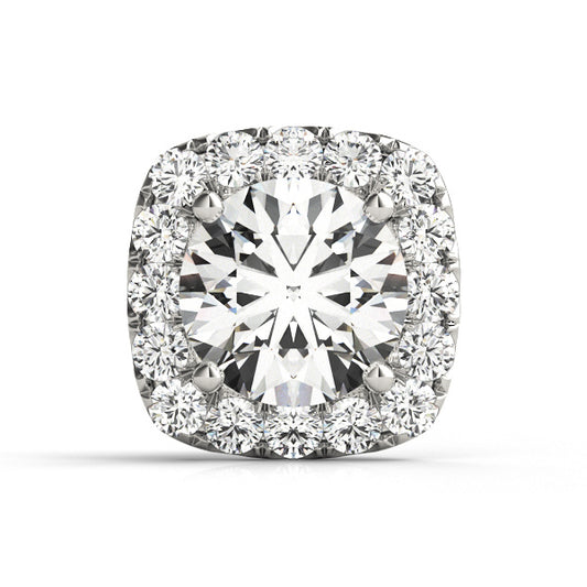 14K White Gold Round Cushion Halo Ring Head With 1.32 TCW Diamond (SI1-SI2, G-H)
