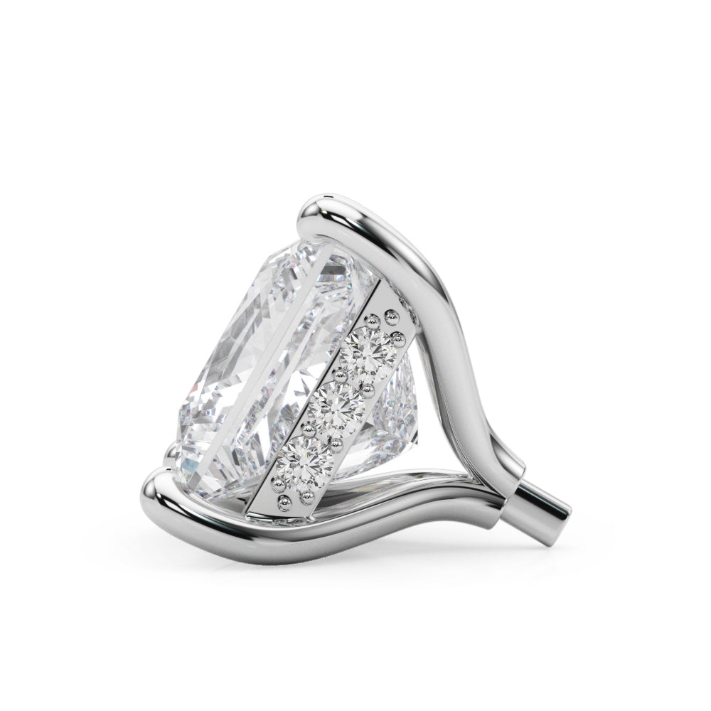 14K White Gold Hidden Halo Head Princess Cut With 2.56 TCW Diamond (SI1-SI2, G-H)