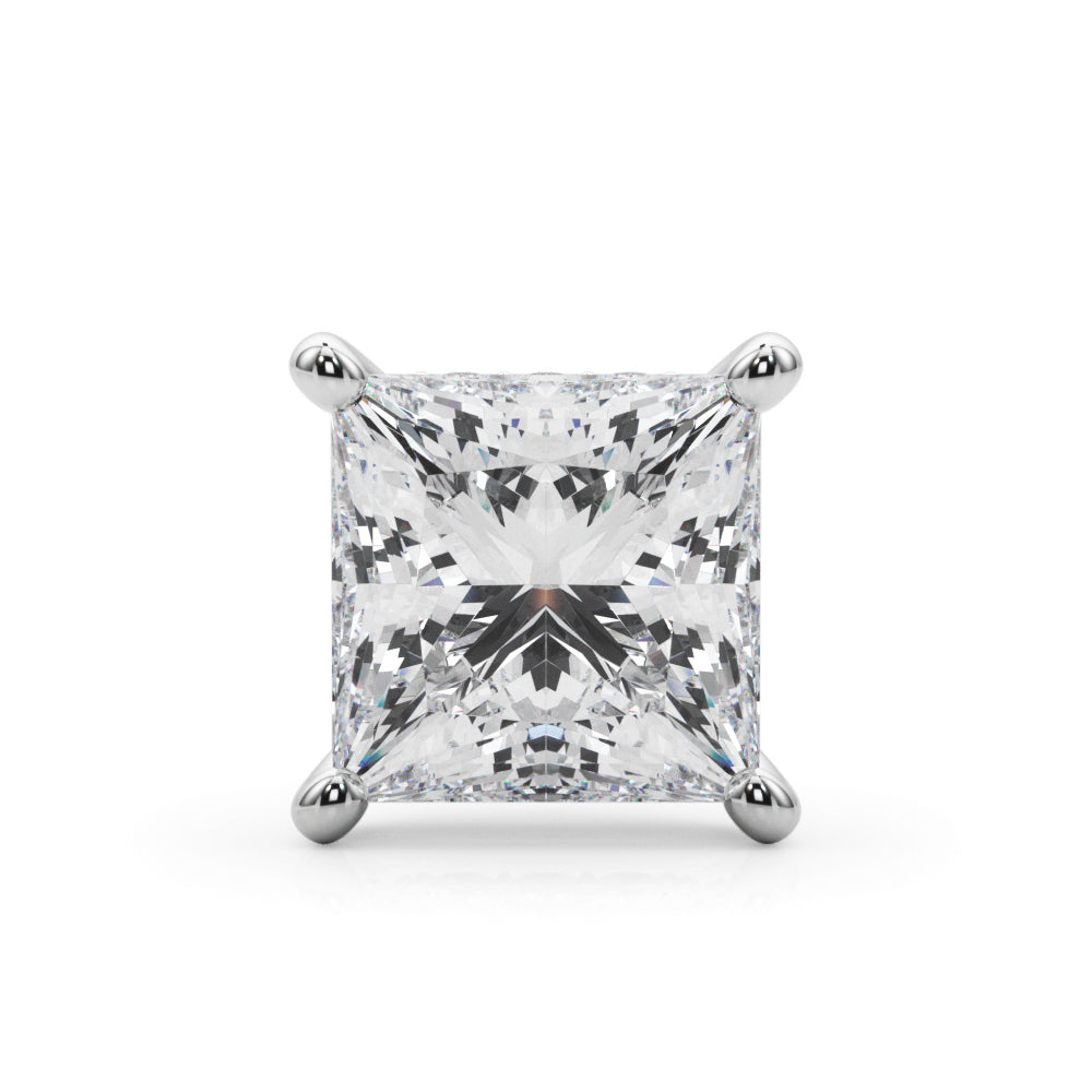 14K White Gold Hidden Halo Head Princess Cut With 2.56 TCW Diamond (SI1-SI2, G-H)
