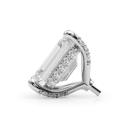 14K White Gold Hidden Halo Emerald Cut Head With 2.12 TCW Diamond (SI1-SI2, G-H)
