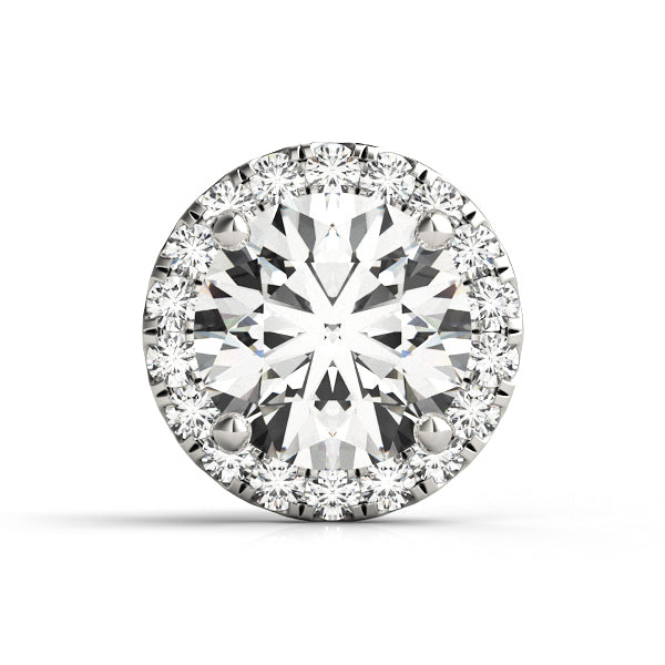 14K White Gold Round Halo Ring Head With 0.31 TCW Diamond (SI1-SI2, G-H)